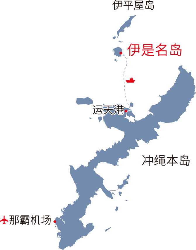 前往伊是名岛的交通地图